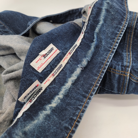Vintage Mecca Y2K Hip Hop Baggy Denim Jean Dark Wash Button Front Jacket Mens XL - Picture 13 of 13